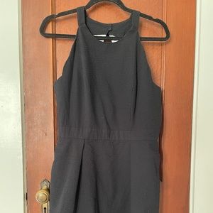 Lauren James Black Halter Dress Size L Scalloped Hem Pockets